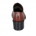 Chaussure pour femmes avec élastique en cuir brun clair talon 5 - Pointures disponibles:  45
