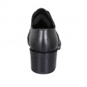 Woman's highfronted shoe with elastic band in black leather heel 5 - Available sizes:  33