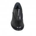 Woman's highfronted shoe with elastic band in black leather heel 5 - Available sizes:  32, 33, 43
