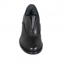 Woman's highfronted shoe with elastic band in black leather heel 5 - Available sizes:  33