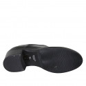 Woman's highfronted shoe with elastic band in black leather heel 5 - Available sizes:  32, 33, 43