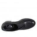 Zapato con elastico para mujer en piel negra tacon 5 - Tallas disponibles:  33