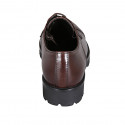 Chaussure derby à lacets avec bout droit pour femmes en cuir marron talon 3 - Pointures disponibles:  43