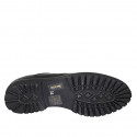 Zapato derby con cordones y puntera para mujer en piel negra tacon 3 - Tallas disponibles:  43, 44