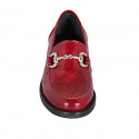 Mocassin pour femmes avec accessoire en cuir verni imprimé rouge talon 2 - Pointures disponibles:  45, 46