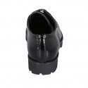 Zapato derby con cordones en charol negro para mujer tacon 3 - Tallas disponibles:  43, 44, 45