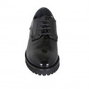 Woman's derby laced shoe in black patent leather heel 3 - Available sizes:  33, 42, 43, 44, 45