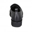 Woman's moccasin shoe with elastics in black leather heel 3 - Available sizes:  32