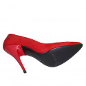 ﻿Escarpin à bout pointu pour femmes en daim rouge talon 11 - Pointures disponibles:  32