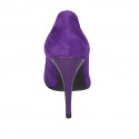 ﻿Escarpin à bout pointu pour femmes en daim violette talon 11 - Pointures disponibles:  32, 42