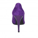 ﻿Escarpin à bout pointu pour femmes en daim violette talon 11 - Pointures disponibles:  32