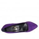 ﻿Escarpin à bout pointu pour femmes en daim violette talon 11 - Pointures disponibles:  32, 42