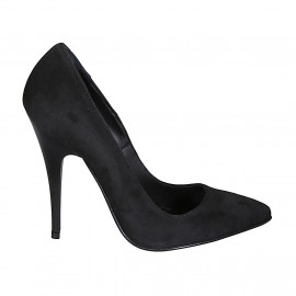 Escarpin pour femmes à bout pointu en daim noir avec talon 11 - Pointures disponibles: 31, 32
