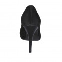 ﻿Escarpin pour femmes à bout pointu en daim noir avec talon 11 - Pointures disponibles:  31, 32