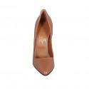 Décolleté a punta da donna in pelle marrone tacco 11 - Misure disponibili: 31
