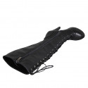 Botas con cordones, cremallera y plataforma para mujer en piel negra tacon 11 - Tallas disponibles:  33, 34