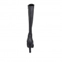 Woman's pointy boot with zipper in black leather heel 10 - Available sizes:  31