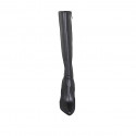 Woman's pointy boot with zipper in black leather heel 10 - Available sizes:  31, 32, 33, 34