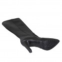 Woman's pointy boot with zipper in black leather heel 10 - Available sizes:  31