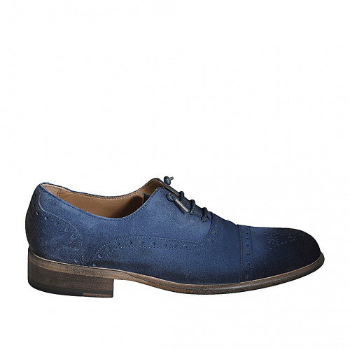 Herrenschuhe Herr 51 in Wildleder Blau GHIGO