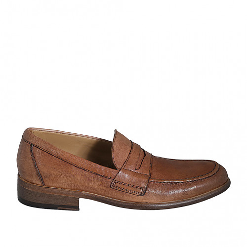 Herrenschuhe Herr 46 in Leder Cognacbraun GHIGO