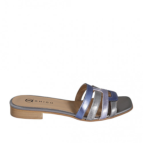 Mules Woman 32 in Leather Silver GHIGO