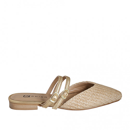 Mules Woman 32 in Leather Beige GHIGO