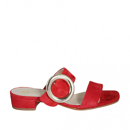 Pantoletten Damenschuhe 43 in Wildleder Rot GHIGO