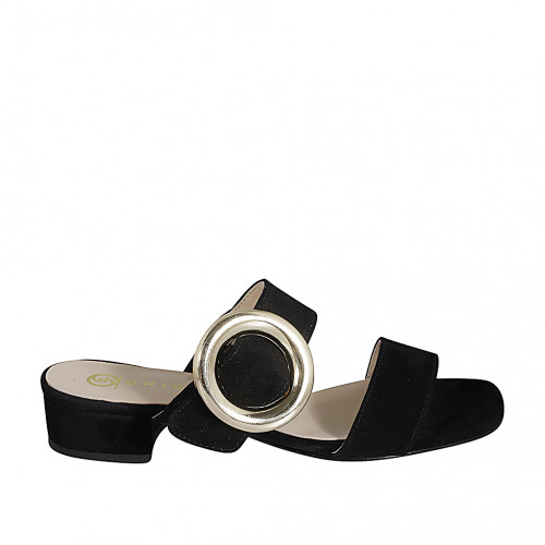 Mules Woman 35 in Suede Black GHIGO