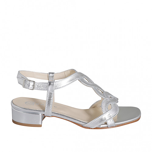 Sandals Woman 35 in Leather Silver GHIGO