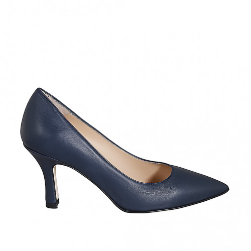 Pumps Woman 32 in Leather Blue GHIGO