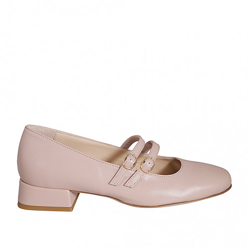 Pumps Woman 32 in Leather Pink GHIGO