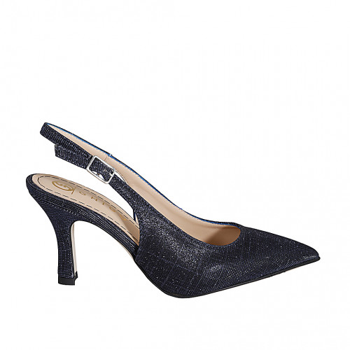 Slingbacks Woman 32 in Fabric Blue GHIGO