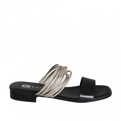 Mules Woman 32 in Leather Black GHIGO