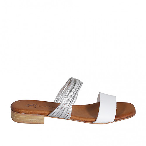 Mules Woman 32 in Leather Silver GHIGO