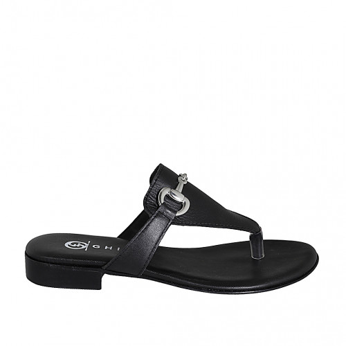 Mules Woman 32 in Leather Black GHIGO