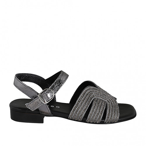 Sandals Woman 32 in Leather Grey GHIGO