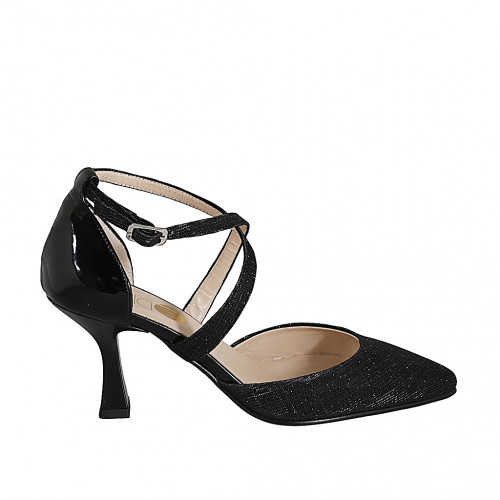 Offene Schuhe Damenschuhe 42 in Lackleder Schwarz GHIGO