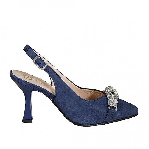 Slingbacks Woman 32 in Suede Blue GHIGO