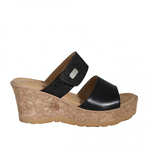 Mules Woman 35 in Leather Black GHIGO