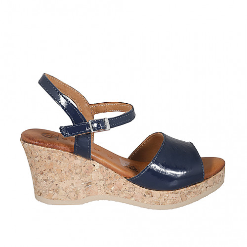 Sandals Woman 35 in Patent leather Blue GHIGO