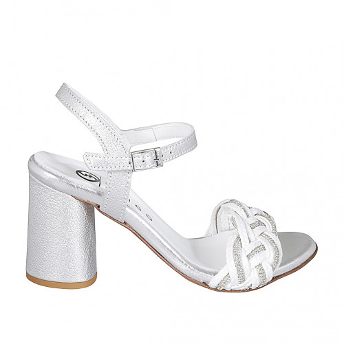 Sandals Woman 45 in Leather Silver GHIGO