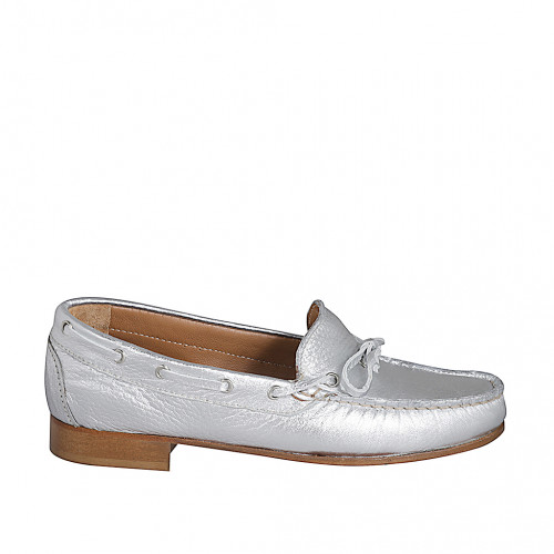 Loafers Woman 35 in Leather Silver GHIGO