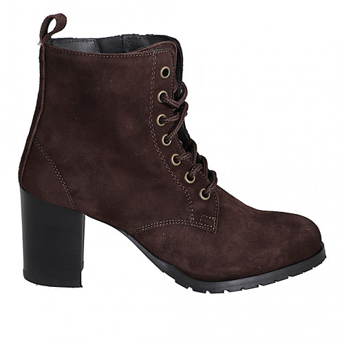 Ankle boots Woman 45 in Suede Brown GHIGO