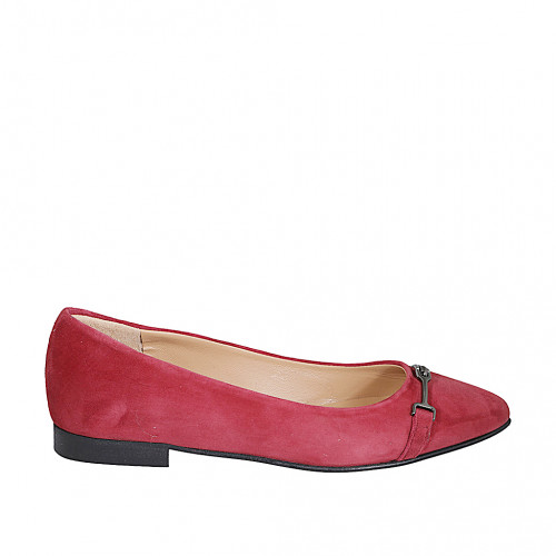 Ballerinaschuhe Damenschuhe 32 in Wildleder Bordeaux GHIGO