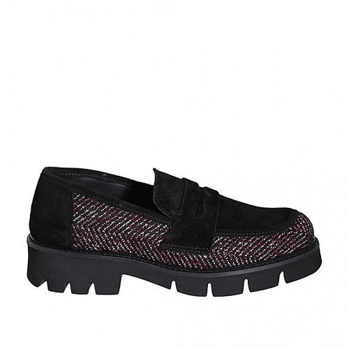 Loafers Woman 44 in Suede Maroon GHIGO