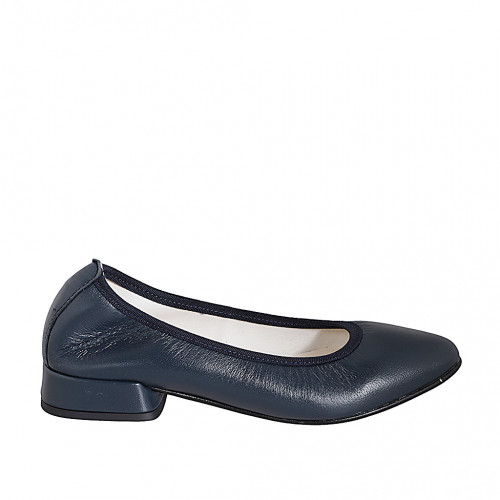 Ballerinas Woman 42 in Leather Blue GHIGO