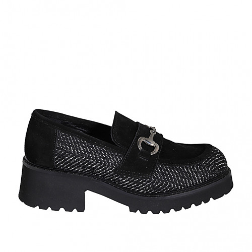 Loafers Woman 32 in Suede Black GHIGO