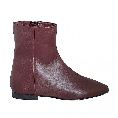 Ankle boots Woman 35 in Leather Maroon GHIGO
