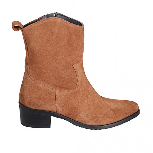 Ankle boots Woman 32 in Suede Cognac Brown GHIGO